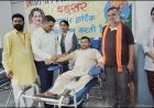 100 प्रतिशत विकलांग व्यक्ति ने 8वीं बार किया रक्तदान