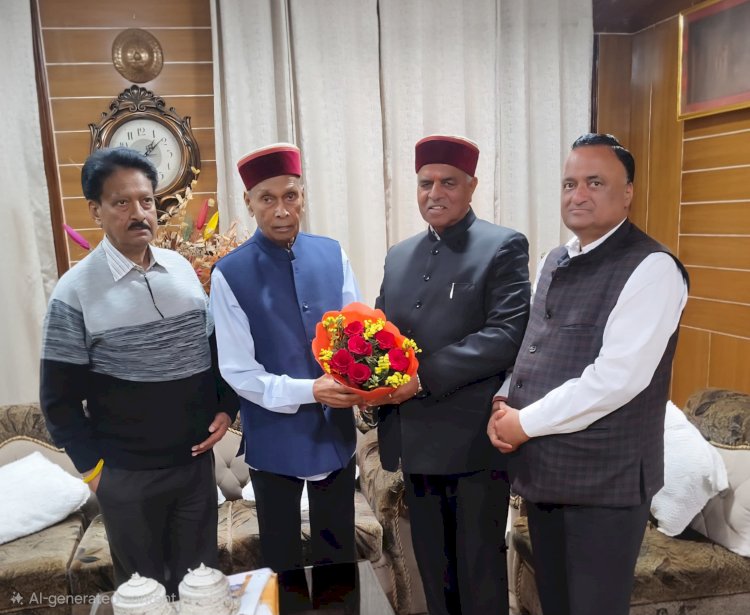 पूर्व सांसद वीरेंद्र कश्यप ने समीरपुर में प्रो. प्रेम कुमार धूमल से की शिष्टाचार भेंट