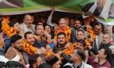 सुनील शर्मा बिट्टू का हमीरपुर पहुंचने पर गर्मजोशी के साथ स्वागत