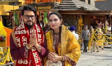 अनुराग सिंह ठाकुर ने नवरात्रि पर सपत्नीक बगलामुखी व ज्वाला जी पहुँचकर शीश नवाया