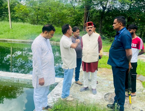 उठाऊ पेयजल आपूर्ति योजना 99 गांव दियोटसिद्ध का विधायक इन्द्रदत्त लखनपाल ने किया औचक निरीक्षण